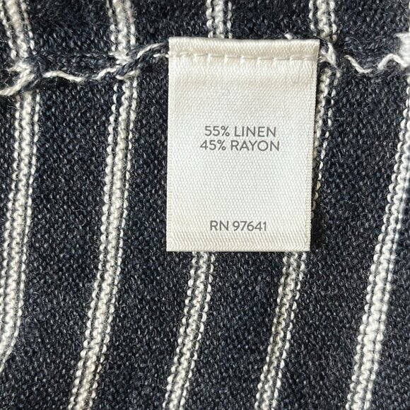 J. Jill Women's Linen‎ Blend Sweater Size 1X Striped Bell Sleeve Thin Nautical - Picture 7 of 9